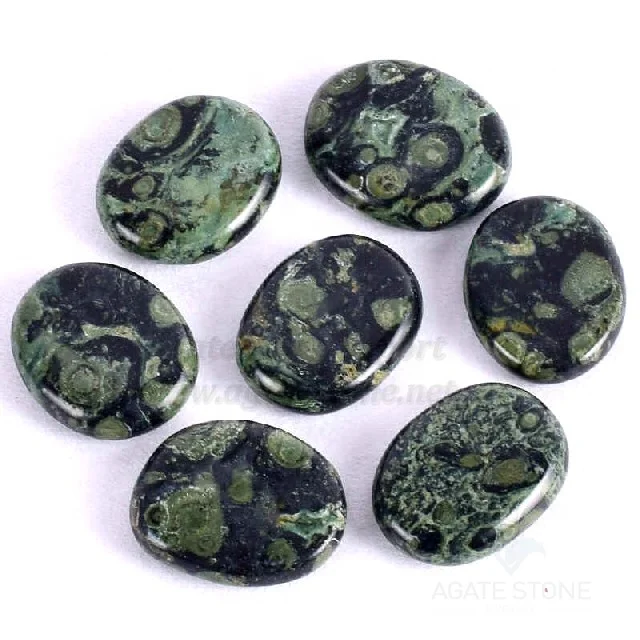 Kambaba Jasper Reiki Healing Energy Crystals Worry Stone Feng Shui Crystal Coaster Jade Obsidian Labradorite Quartz Palm Stone