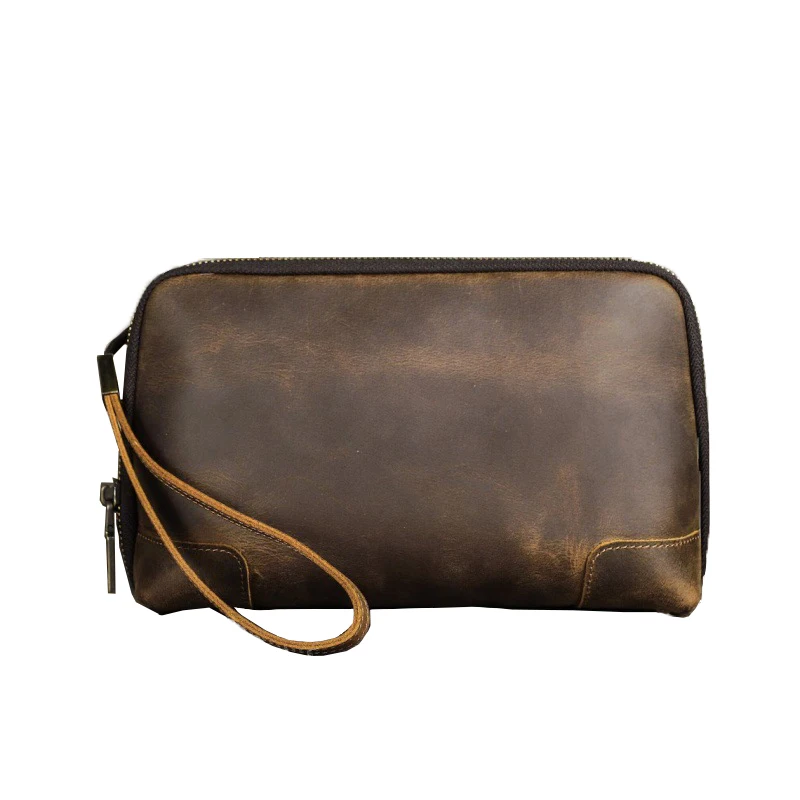 Factory Earphone Data Cable Protective Cover Outdoor PU Leather Travel Storage Anti-drop Zipper Bag Custom Logo with Strap