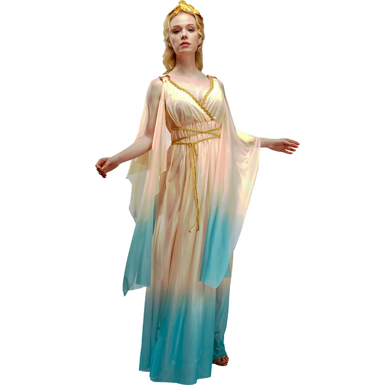 Beautiful Cosplay Party Fancy Dress Women elegant Greek stage performance Goddess Dress Costume