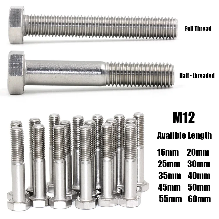 Factory Price Grade 12.9 Alloy Steel Stainless Steel M12 Hex Head Bolt