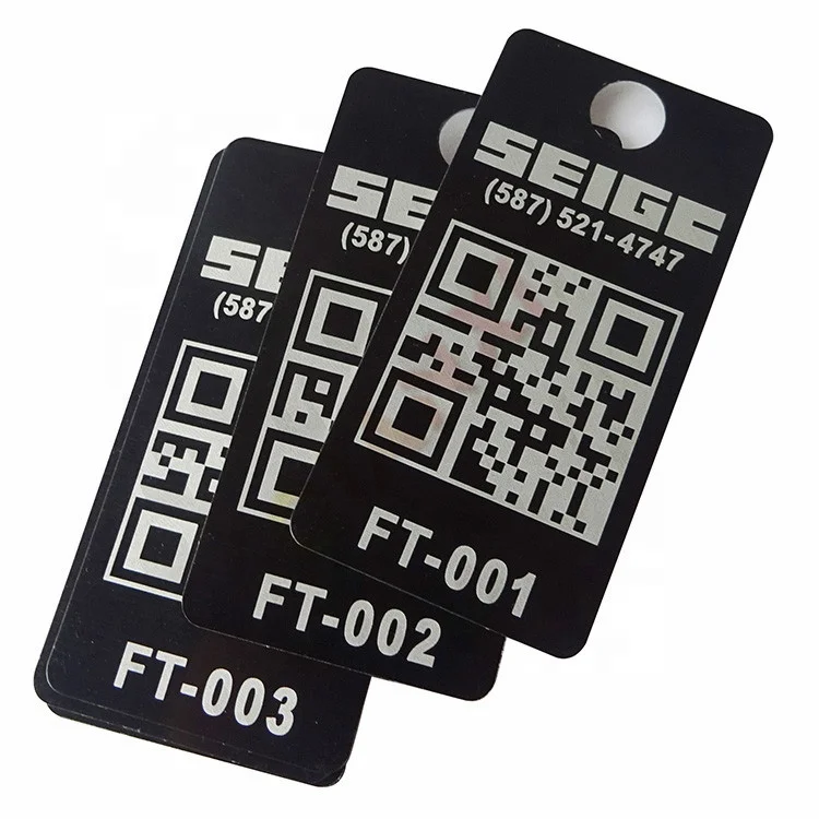 Laser Engraving Serial Number Plates Anodized Aluminium Asset Tracking Tags Custom Printing Metal QR Code Barcode Labels
