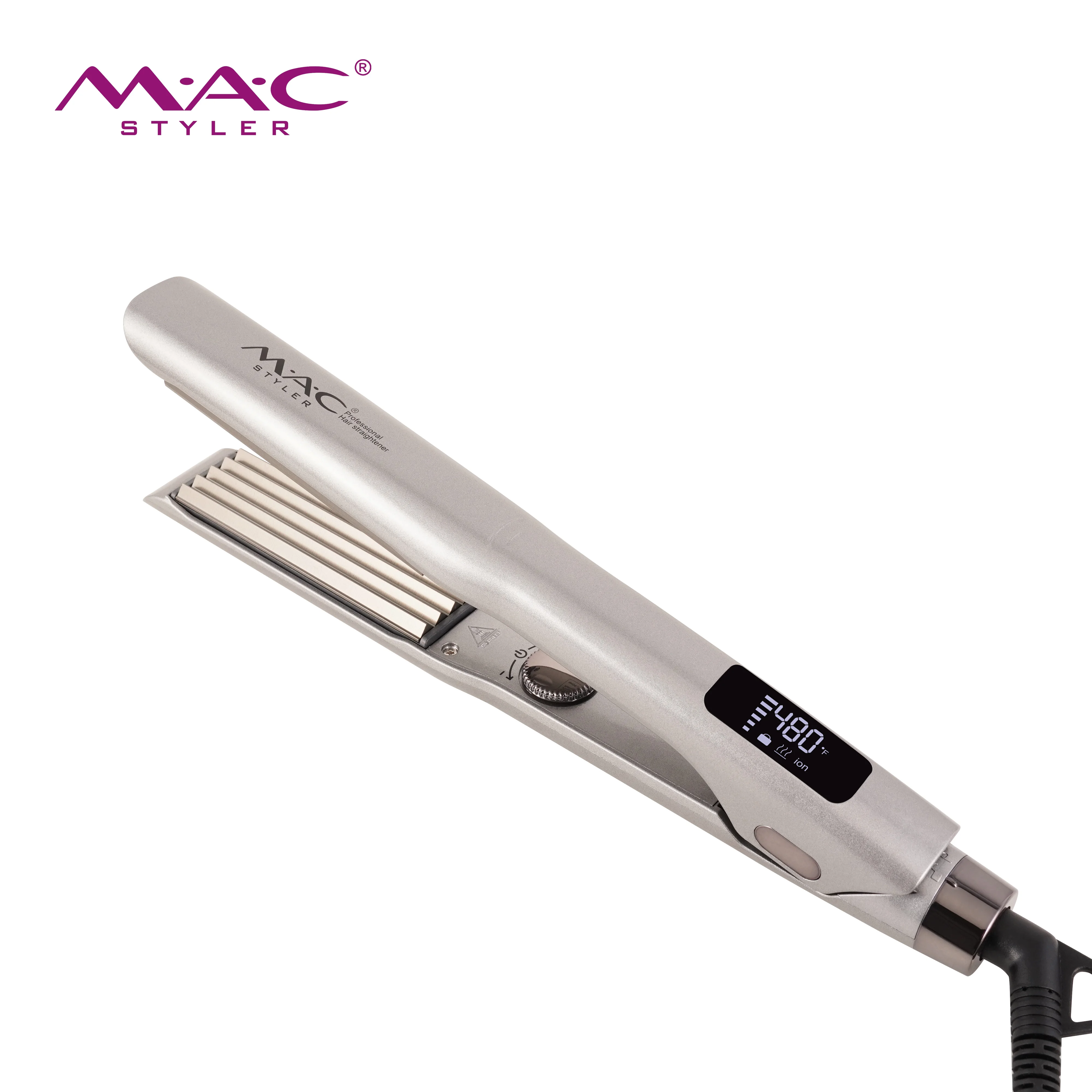 Salon Titanium Crimper Professional Styling Tools LCD Display 360 Rotary Cord Custom Logo Hair Straighteners