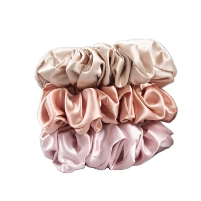 22 momme mulberry silk scrunchies silk Solid Color Factory Direct Sale 100% Mulberry Silk  Bulk Hair Scrunchies Women Elastic Ti