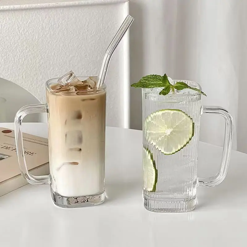 320 ml Drinking Glasses with Handle,Glass Cups for Hot or Cold Drinks like Cappuccino,Cocoa,Coffee Mugs