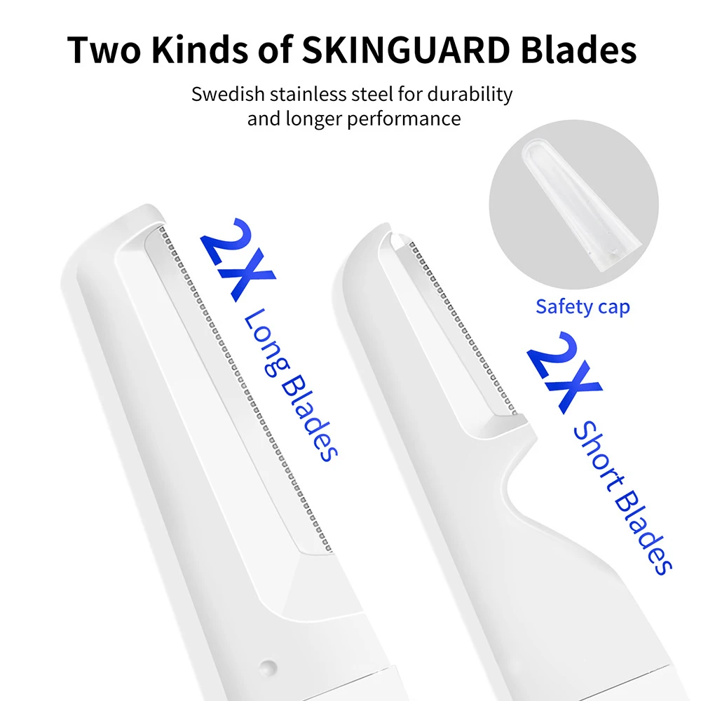 RBW5058 Aluminum Handle Eyebrow Trimmer Kit Facial Razors for Women Eyebrow Shaper Dermaplaning Tool With Cover