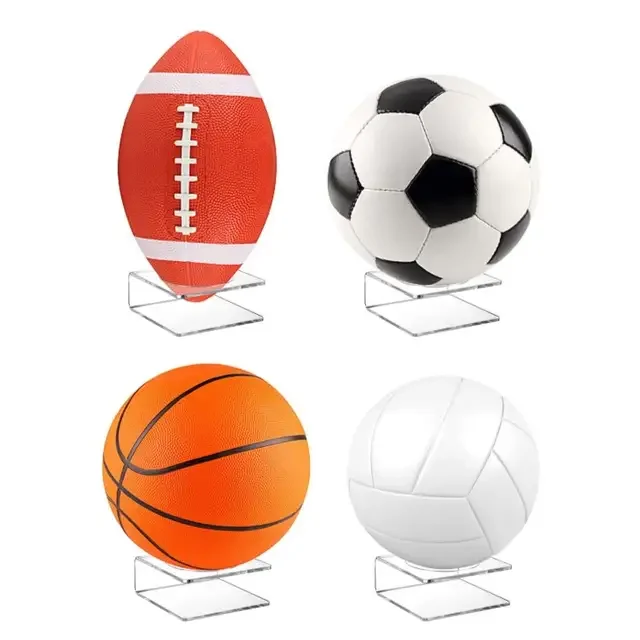 Custom Top Fashion Clear Acrylic Football Display Rack for Basketball Rugby