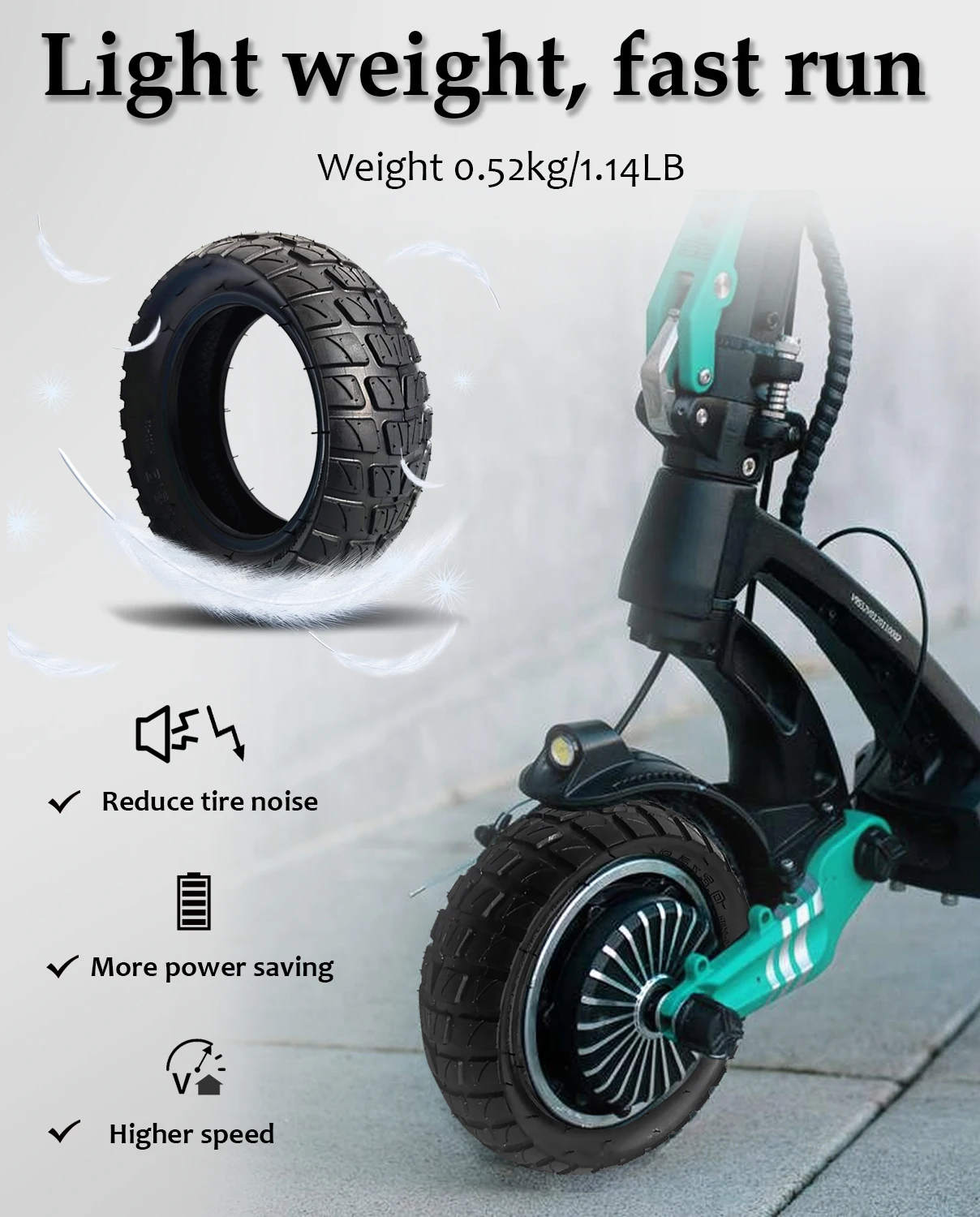 8.5x3.0 Inch Scooter Outer Tire Widened Tread Off-road Tires Shockproof Design for M365 Pro Scooter 8.5 Inch Widen Thicken Tyre