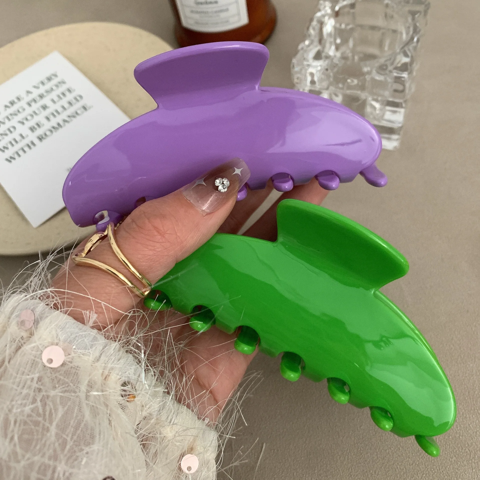 Factory direct wholesale New arrival candy color elegant fashion girls hair claw large hair accessories acetate hair claw female