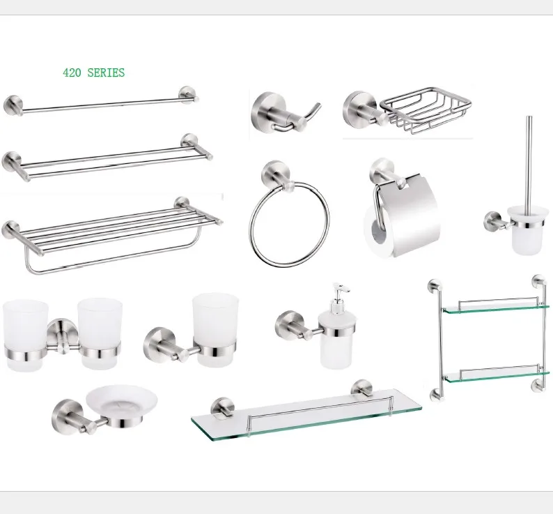 China manufacturer round stainless steel304 bathroom accessories set