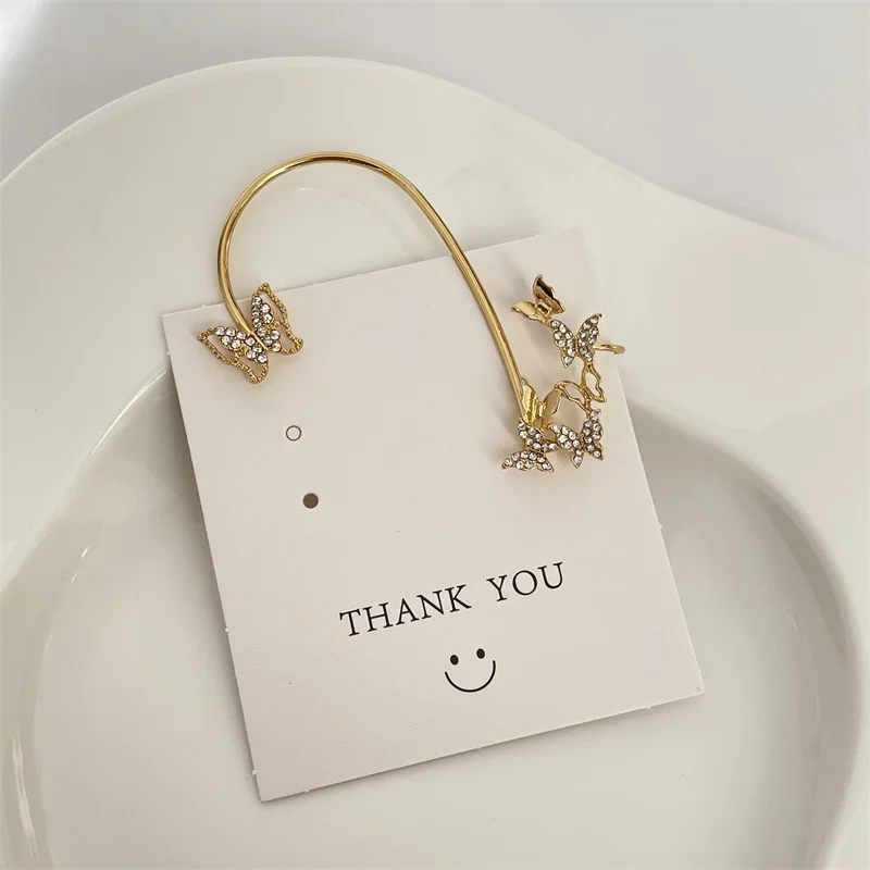 Earring cuffs women high quality pierced earing clips snake shape ear cuff warp gold jewelry wholesale butterfly earrings in one