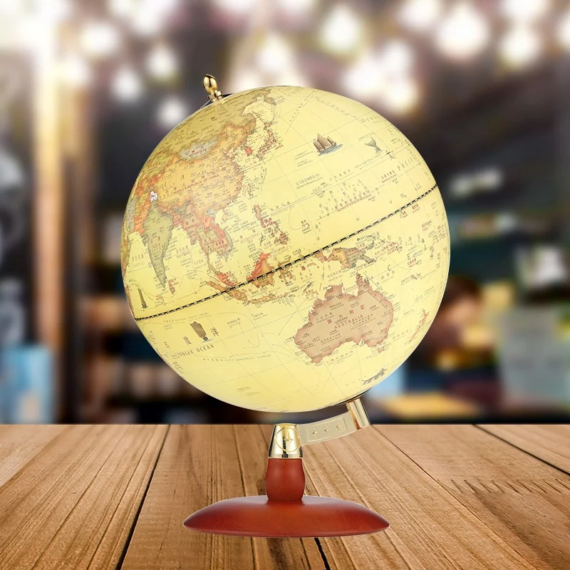 Factory Wholesale Large Earth Globe Desktop Globe Terrestre with Chargeable LED Lighting for Decoration & Education