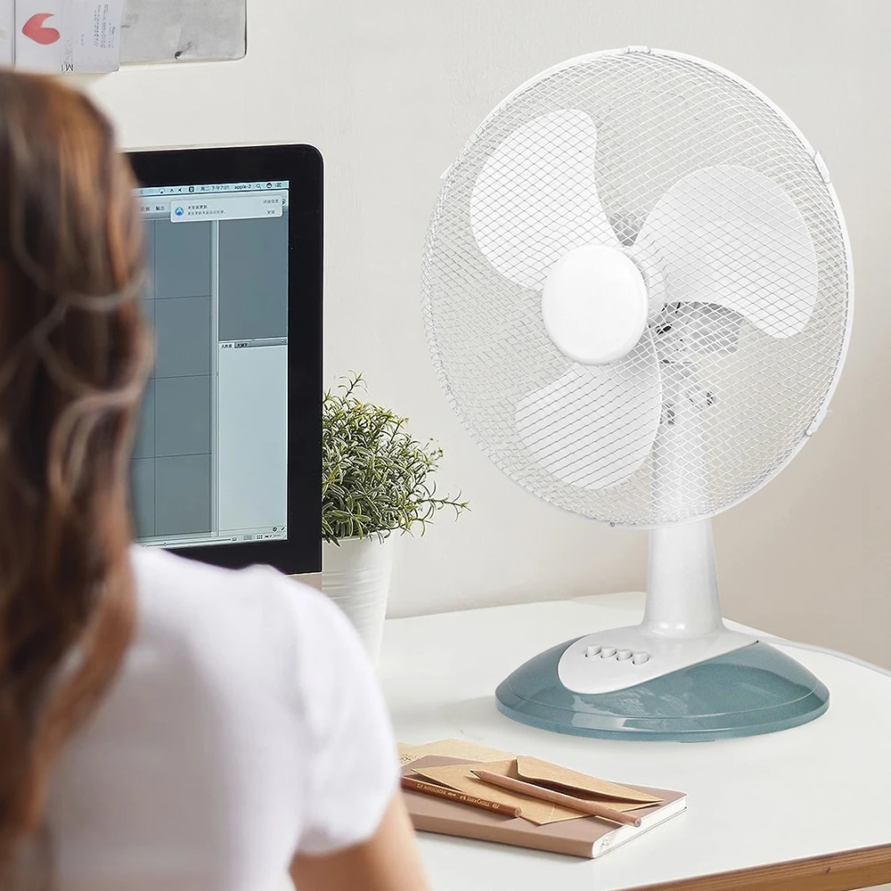 High Quality 3 Speeds Electric Oscillating Table Fan Air Outdoor Cooling Fan Basic Household Use 16 Inch Desk Table Fan