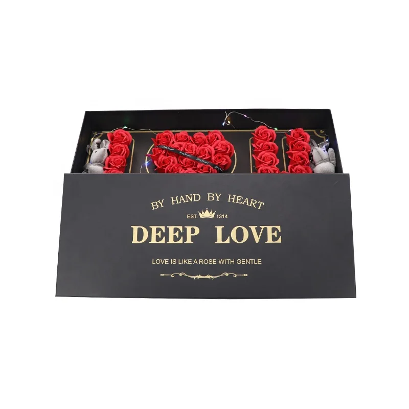 
Wholesale Custom Luxury Cardboard Deep Love Rectangle Heart Roses I LOVE YOU Mom Gift Box For Mothers Day Flower Boxes 