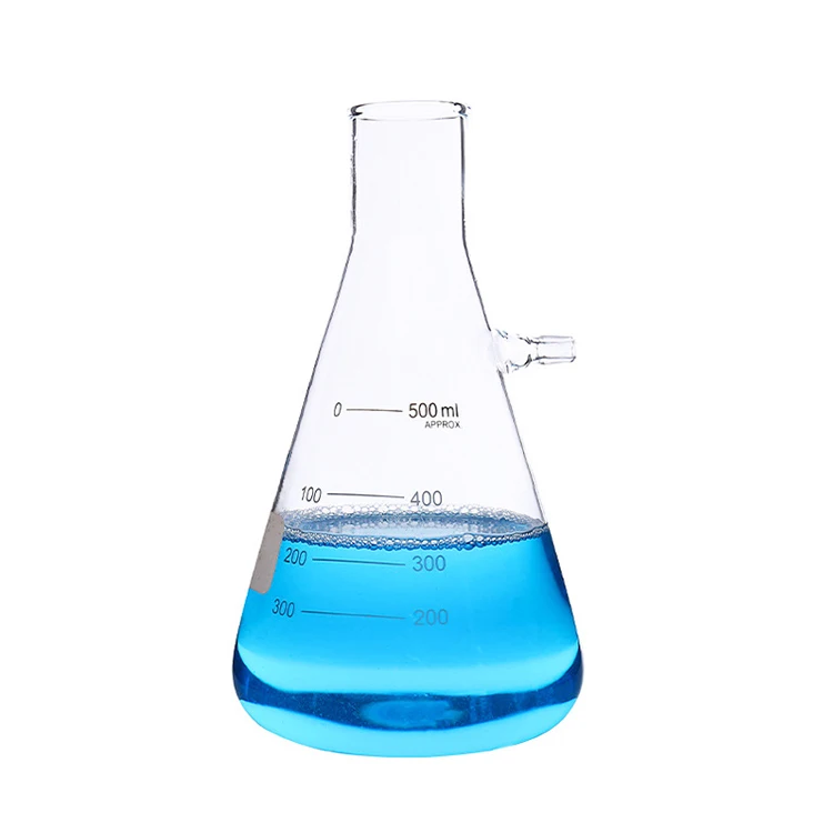 Wholesale chemistry laboratory transparent 3.3 boro glass conical filtering flask