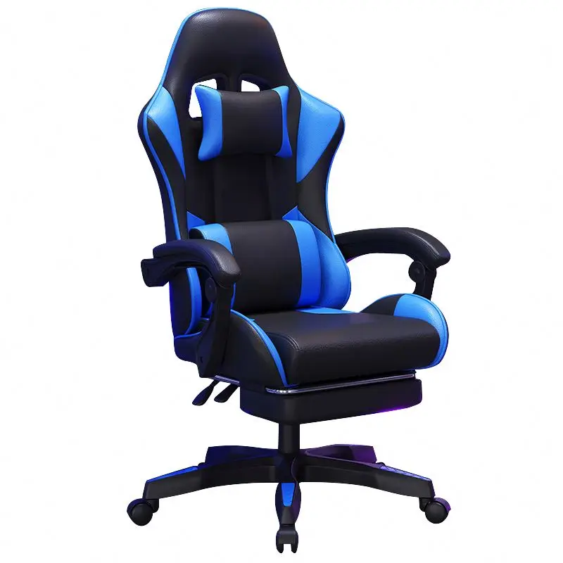 Mexico player leather stylish wide personalizado portable full white pu pvc rgb led gamer chair rotating footrest gaming chair