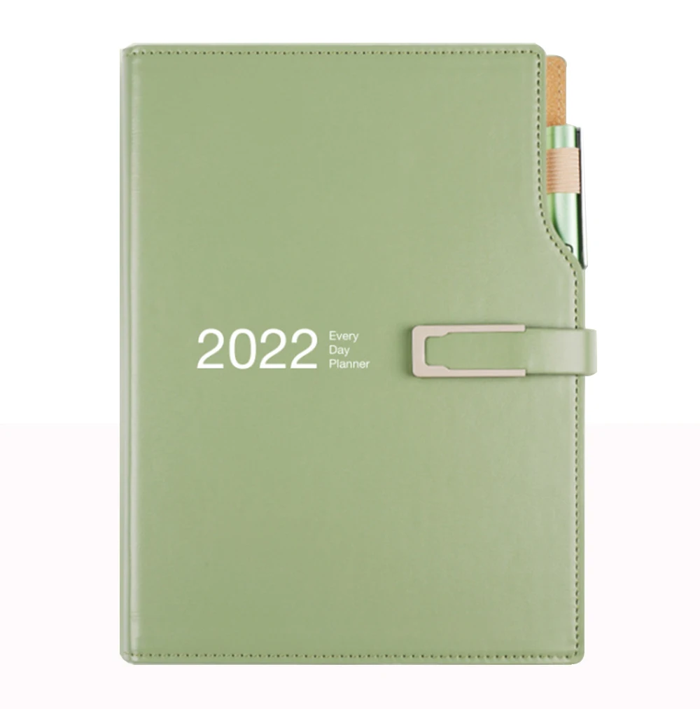 2022 Calendar Book A5 Schedule Book One Page a Day A6 Monthly Plan Book Weekly Plan Soft Cover Magnetic Buckle Notepad Diary OEM