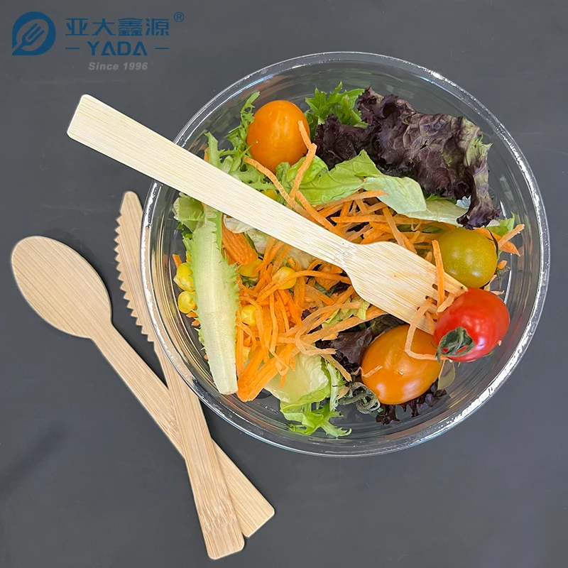 Yada Bamboo Disposable  Cutlery Sets Natural Biodegradable Spoons Forks Knives YD-BC-170 kit 4 in 1 250sets