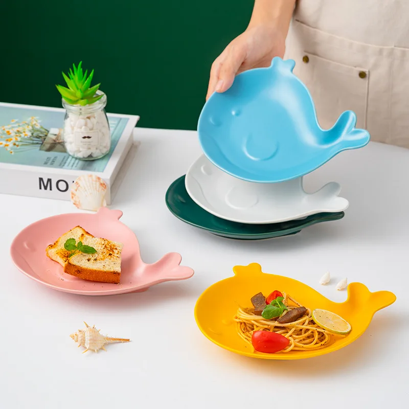 Microwave safe Ceramic Tableware Creative Plate Fish Shaped Dish Delicate Seafood Plate Sashimi Storage Plate