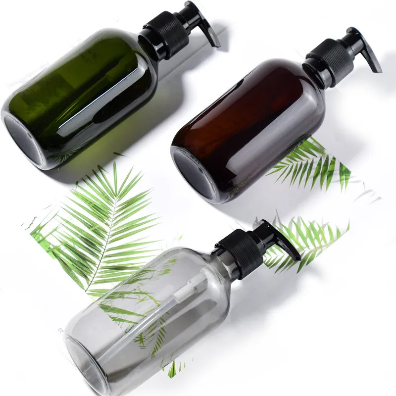 cosmetic plastic  100ml 150ml 300ml 500ml shower gel shampoo bottle guangzhou lotion bottle  with pump dispenser plastic bottle