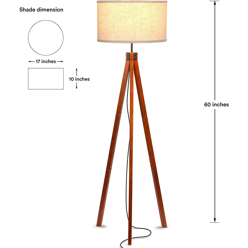 Popular Wood Tripod Floor Lamp For Contemporary Living Rooms