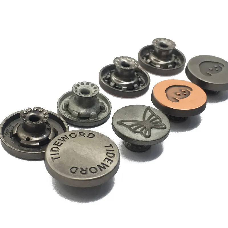 Silver New Branded Red Revit Zamak Fashion Nail Metal Custom Iron Jeans Button Rivets For Jacket