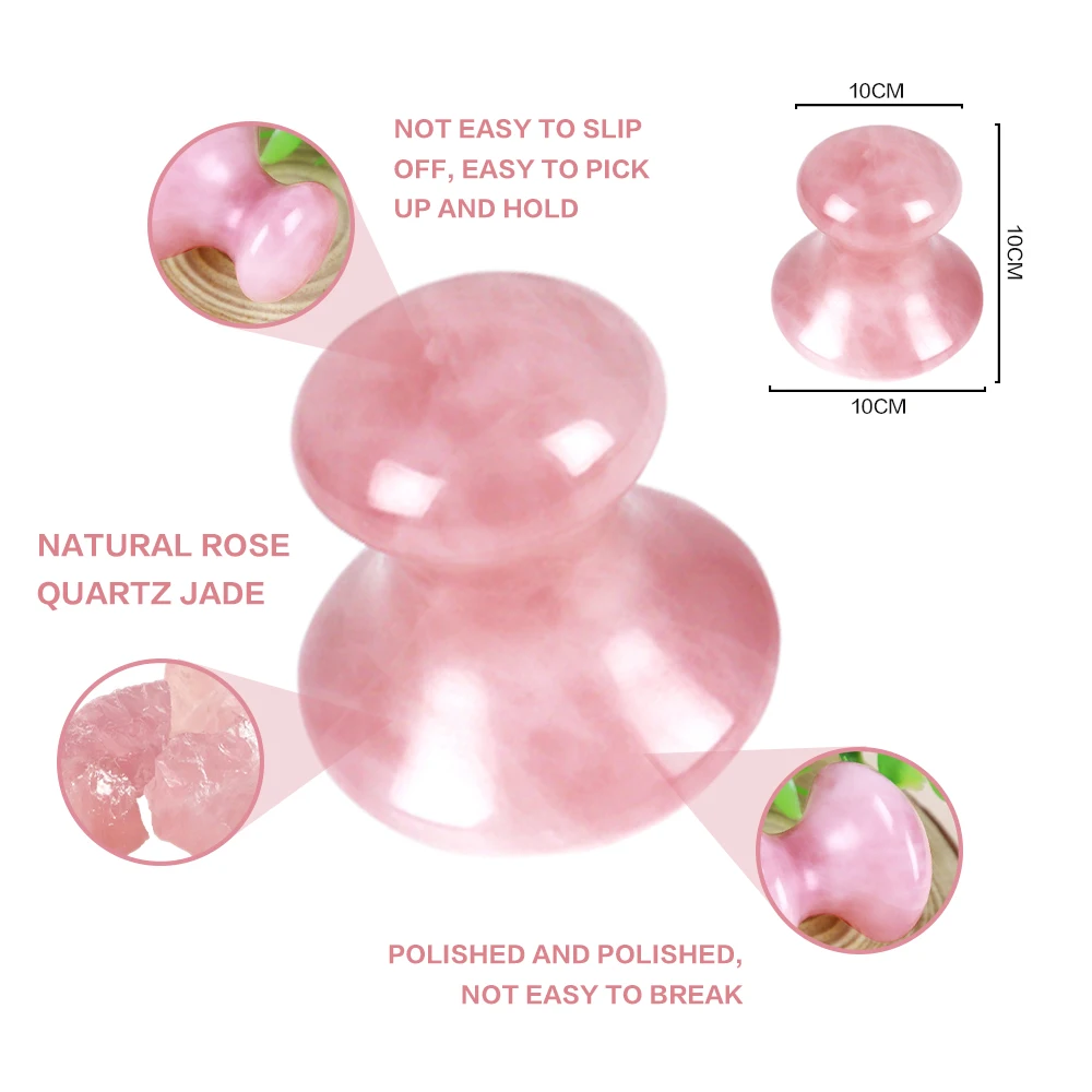 Customizable 8-Color Natural Crystal Stone Eye Massage Roller Balls Magical Mushroom Scraping Facial Massager Face Lift