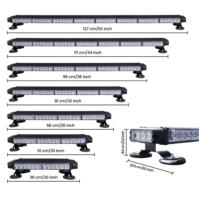 LED Car Truck Amber Emergency Lights Bar Beacon Led Strobe Warning Lamp Roof Top Plow Hazard Flash with Magnetic Base 12-24N
