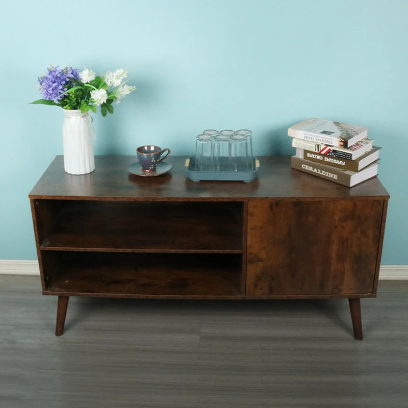 modern design brown luxury coffee table and tv cabinet with storage high grade panel wood style living room tv cabinet