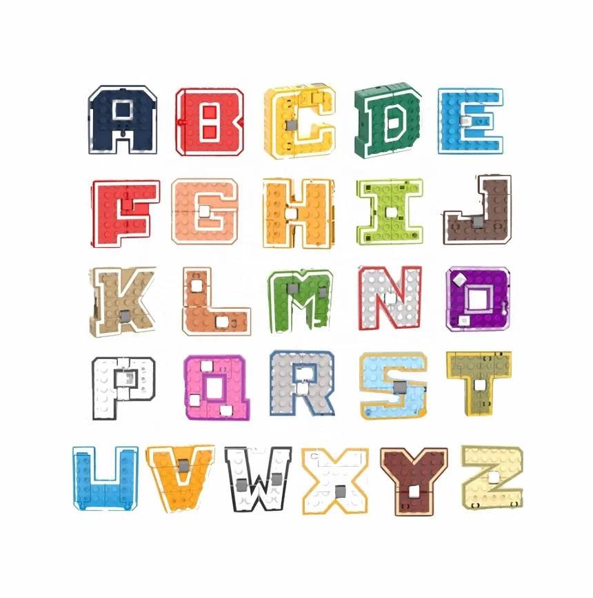 Kaili building block letters deformation toy kids educational alphabet bricks transforming game 26 letter blocks