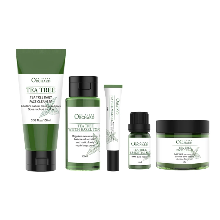 Private Label Natural Tea Tree Anti Acne Cream Set For Skin