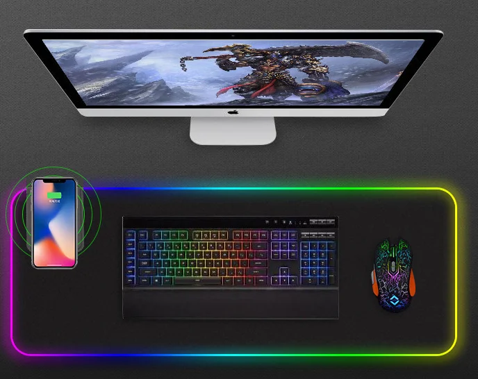 Кожаный рекламный Пользовательский логотип беспроводной зарядный коврик