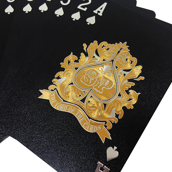 GS-18179 Black Foil Playing Cards Color Printing PET Plastic Poker Cards
