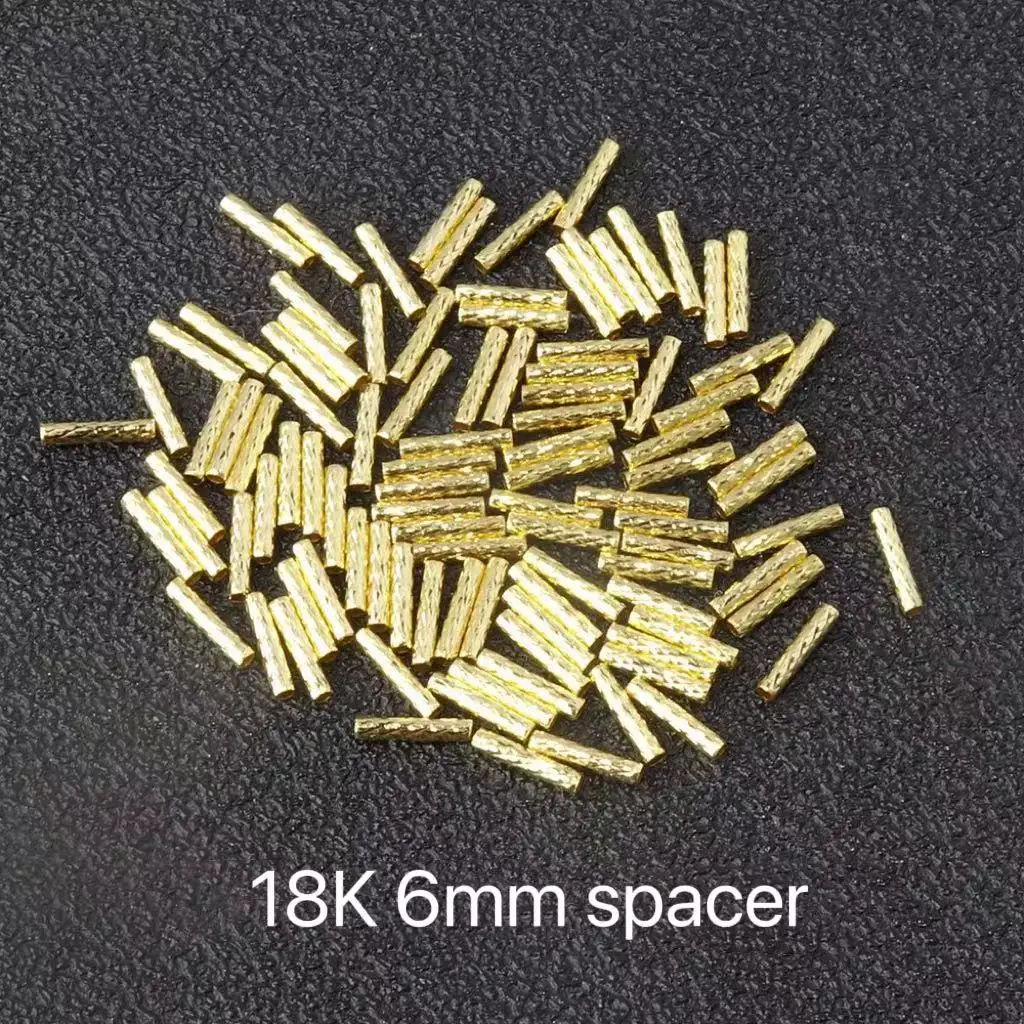 fashion 18K gold beads for necklace jewelry making diy gold spacer beads pearl custom jewelry findings