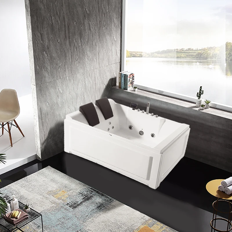 Massage Bathtub Modern Simple Commercial 2 Person Spa Inflatable Massage bubble Hot Tub NTH Chinese Bathroom Freestanding 1.8m