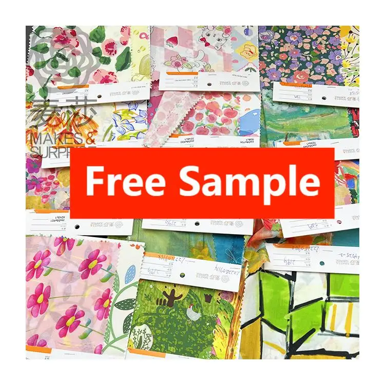 free sample High quality 60% cu 40% Viscose floral gambiered Canton gauze printed CU viscose fabric for Cheongsam dress