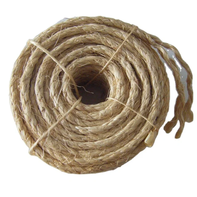 8mm Natural Sisal Rope 3 Strands Twisted Hemp and Fiber Jute Twine for Decorations Coiled 100m Pack