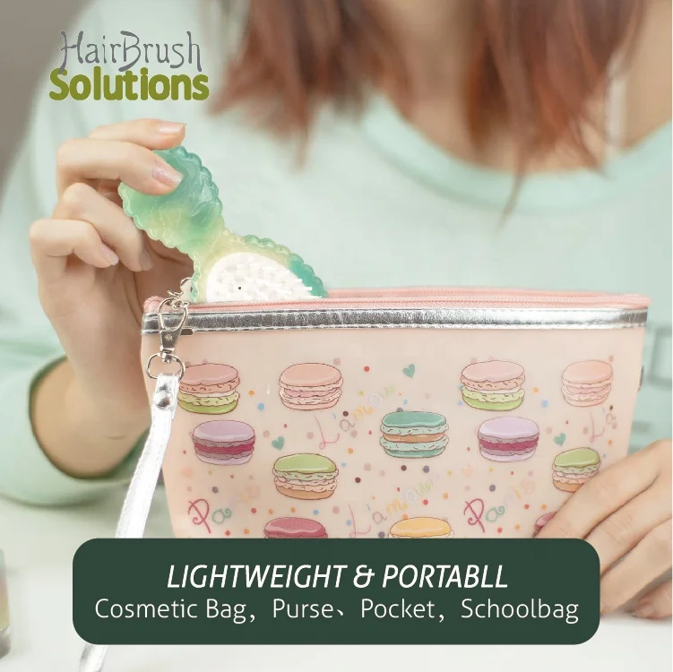 Custom Logo Eco Friendly Handmade Pretty Pattern Acrylic Hairbrush Oval Mini Hair Brushes For Women