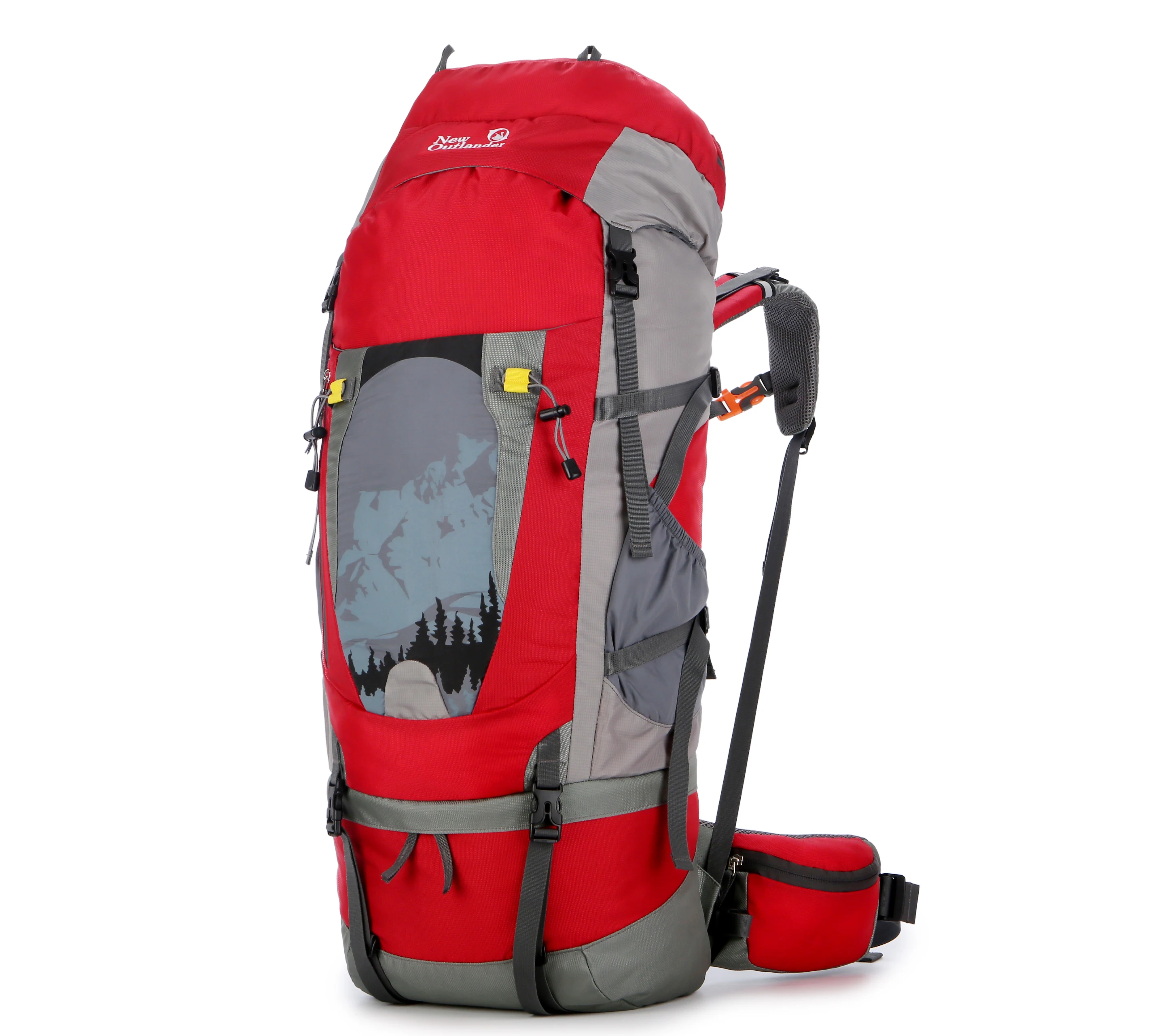 Fashion travelling new design 80L Green Color nylon track camping hiking backpack