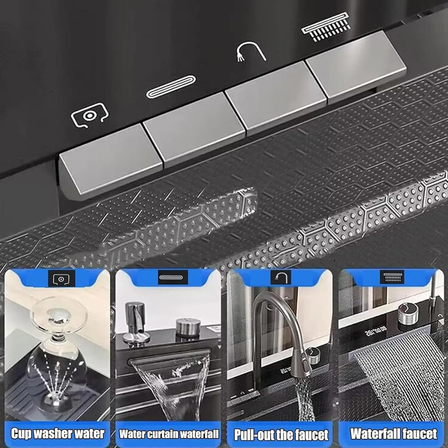 Honeycomb Stainless Steel Sink Handmade Digital Display a Complete of SS304  Kitchen Sinks