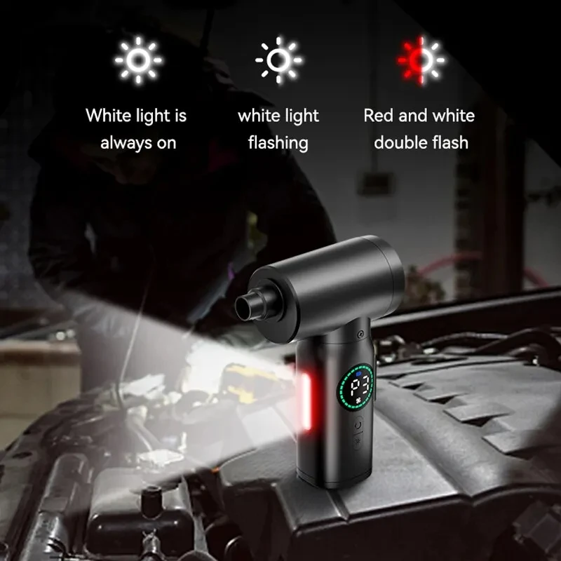 Mini 4 In 1 Home Cleaning Usb Recharge Electric Air Duster Blower Led Flashing Warn Light Portable Wireless Car Vacuum Cleaner