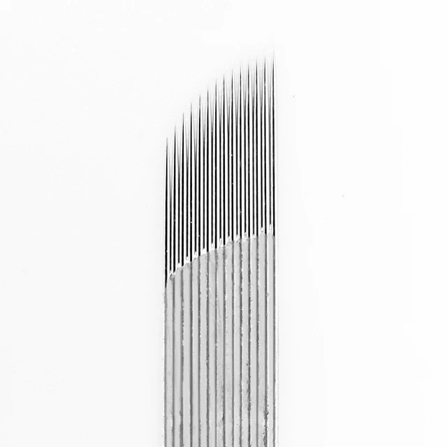 High Quality Guaranteed Disposable Microblading Blades 14 Pins Angle Fog Eyebrow Tattoo Needles Permanent Makeup Needle