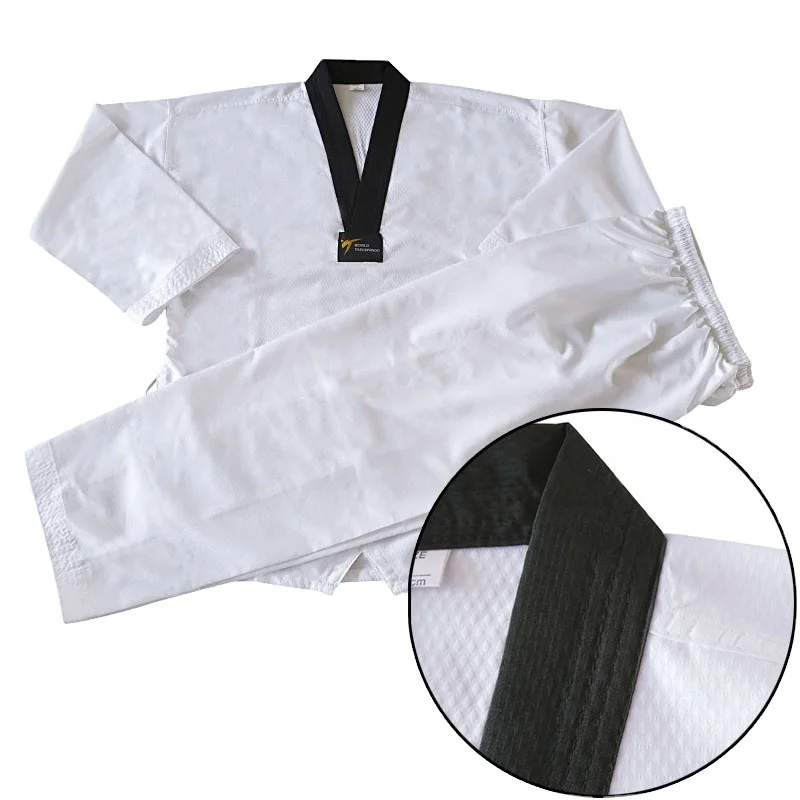 Sangmoodo black v neck supplier martial arts master wtf dobok ultralight taekwondo uniform