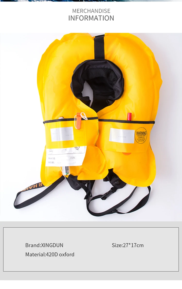custom logo adults inflatable jacket life vest oem jet ski boat fishing life jacket CQIF-150N