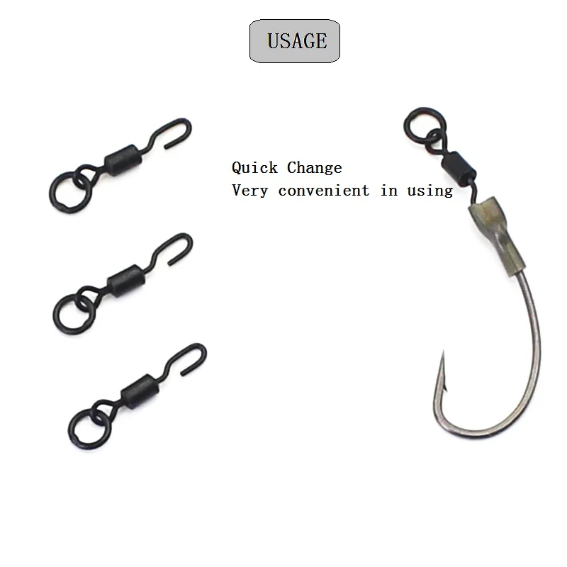 Spinner Swivel For Ronnie Rig Carp Fishing Accessories For Carp Rig Hook Rolling Swivels Tackle Quick Change