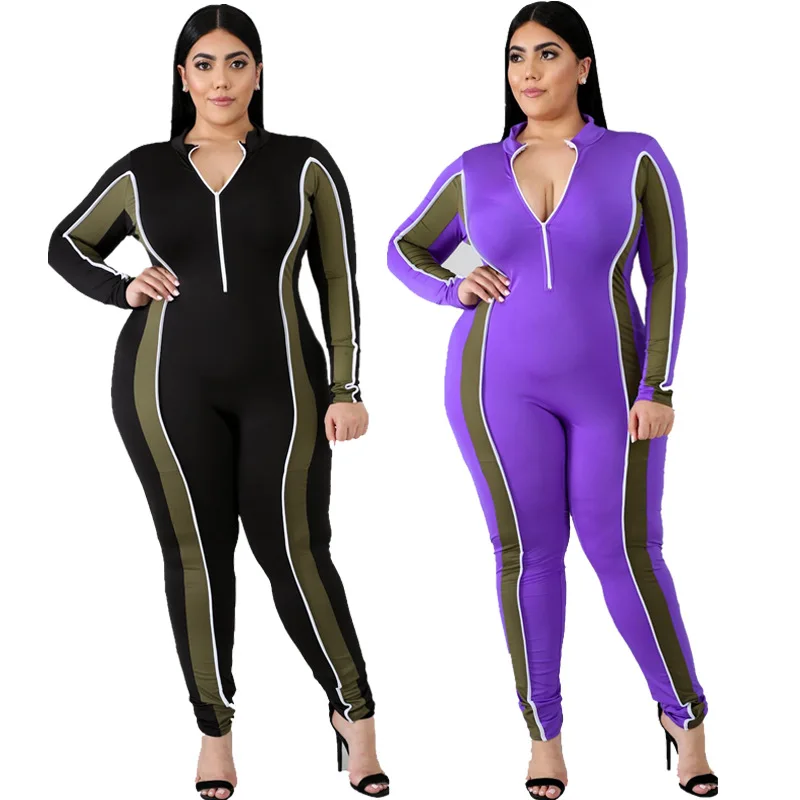 Long Sleeve Sports Legging Atacado Jumpsuit Plus Size Bodycon Jumpsuit for Fat Women