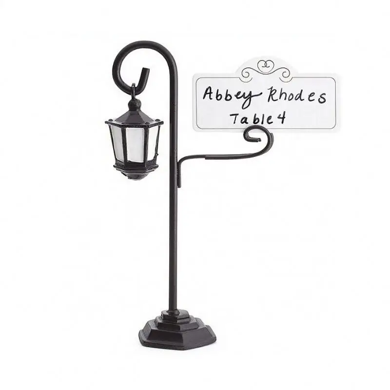 Wedding Party Reception Place Card Holder Table Place Cards Celebration Festival Street Lamp Shape Holding Cards