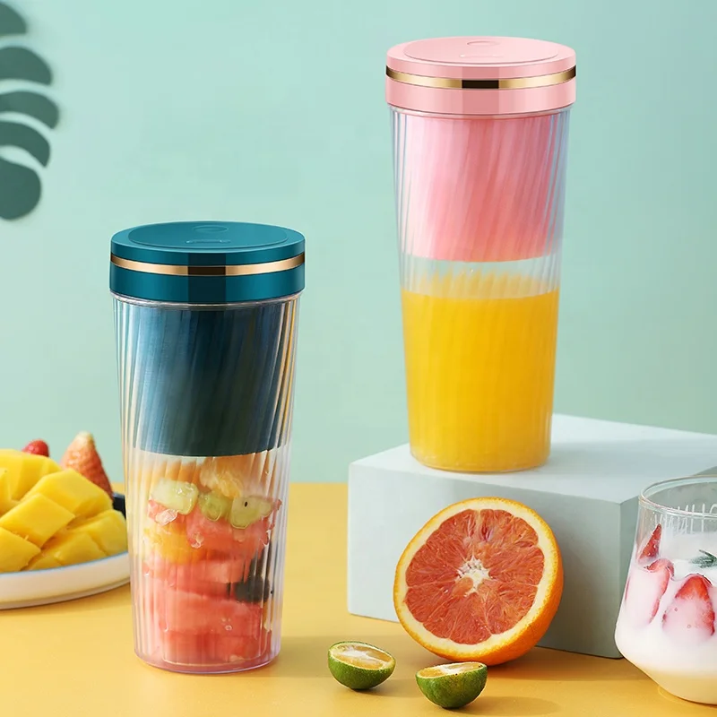 OEM Personal Rechargeable Portable Blender and Automatic Handheld USB Fruit Smoothie Two Blades Juicer Cup for Gift
