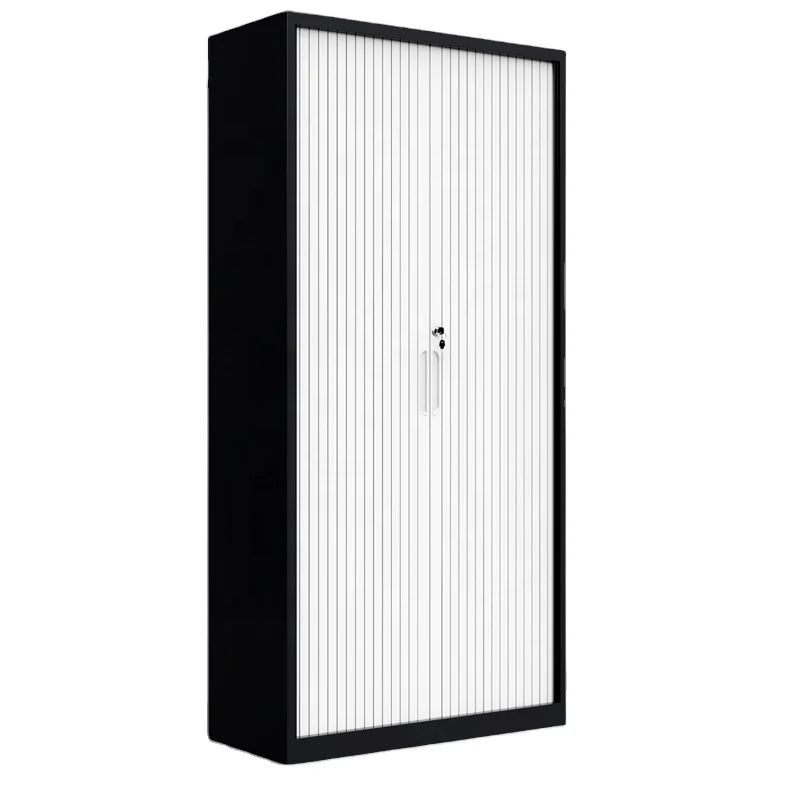 Стальной шкаф для хранения металлический двухроликовый дверной офисный документов Складная Дверь замок ключей