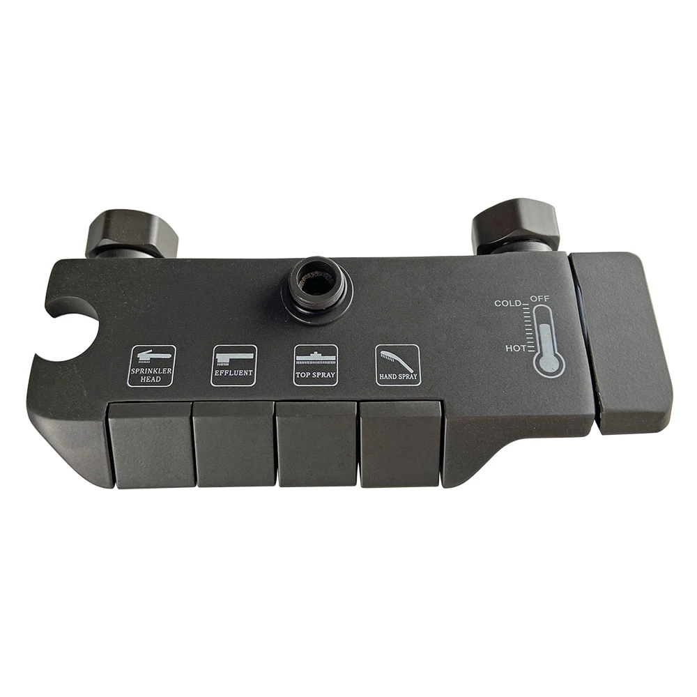 Gun grey design wall-mounted bathroom shower faucet main body all-copper adjustable piano button pressurized bathroom shower