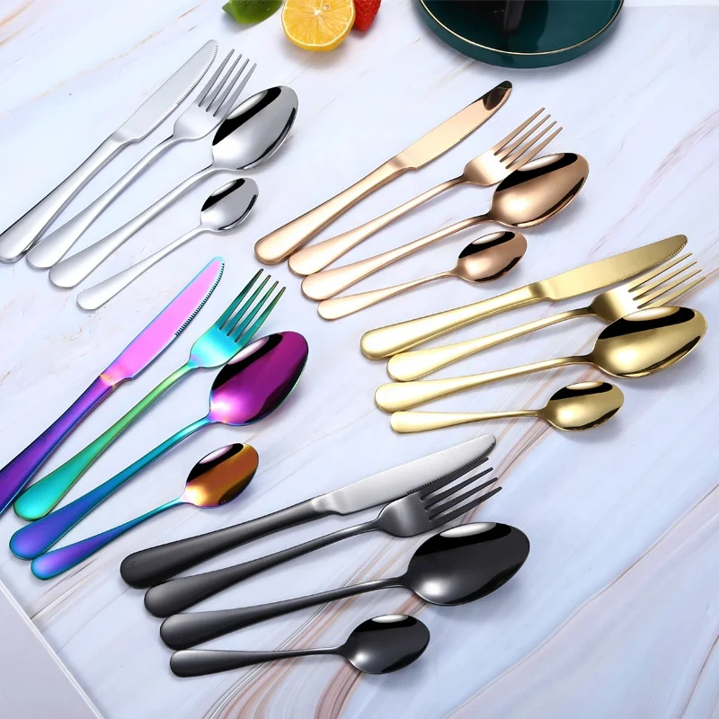 
stainless steel gold cutlery set 24 pcs cutlery sets 16 pcs dinner set 